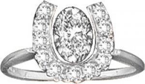Ring Kelly Herd Shoe with Oval Crystal