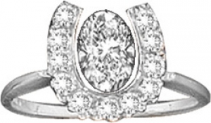 Ring Kelly Herd Shoe with Oval Crystal