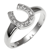 Ring Sterling Horseshoe w/CZ