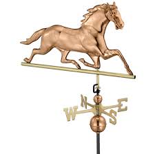 Galloping Horse Polished Copper Weathervane